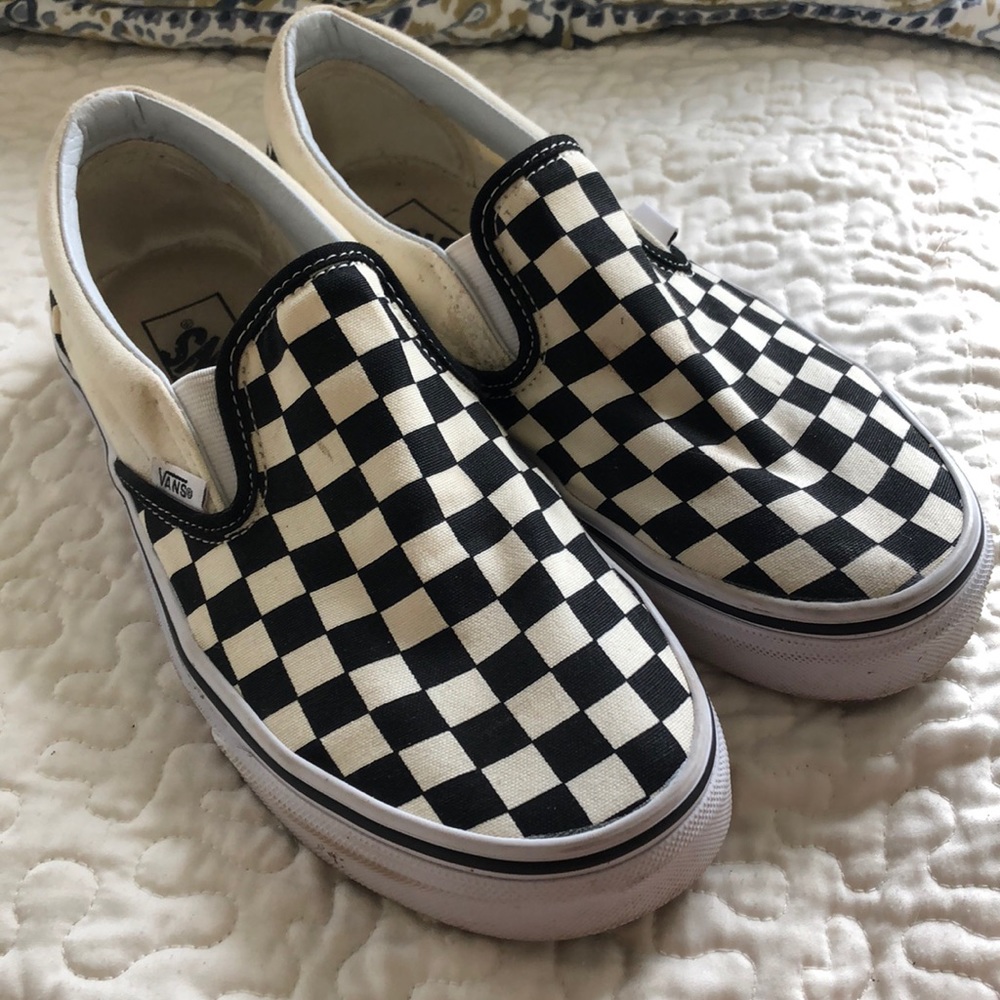 Vans checker slip ons